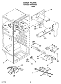 LINER PARTS Diagram and Parts List for RT18VKXSQ00  Roper Refrigerator