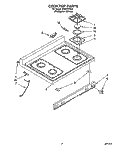 COOKTOP Diagram and Parts List for SF367PEYQ3  Whirlpool Range
