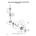 BRAKE, CLUTCH, GEARCASE, MOTOR AND PUMP Diagram and Parts List for LA5400XTG1  Whirlpool Washer