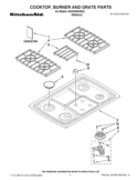 COOKTOP, BURNER AND GRATE PARTS Diagram and Parts List for KGCK306VSS02  KitchenAid Cooktop