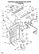 CONTROLS AND REAR PANEL PARTS Diagram and Parts List for LSQ8000LQ2  Whirlpool Washer