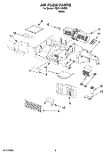 AIR FLOW PARTS Diagram and Parts List for YMH1170XSB1  Whirlpool Microwave