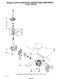 BRAKE, CLUTCH, GEARCASE, MOTOR AND PUMP Diagram and Parts List for LA7001XTW0  Whirlpool Washer