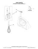 UNIT PARTS Diagram and Parts List for KHM614WH0  KitchenAid Mixer