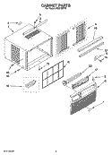 CABINET PARTS Diagram and Parts List for ACQ128PT0  Whirlpool Air Conditioner
