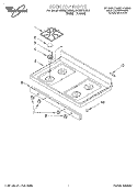 COOKTOP Diagram and Parts List for SF385PEEN0  Whirlpool Range