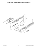 CONTROL PANEL AND LATCH PARTS Diagram and Parts List for WDT910SAYE2  Whirlpool Dishwasher
