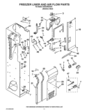 FREEZER LINER AND AIR FLOW PARTS Diagram and Parts List for KSSC48QVS03  KitchenAid Refrigerator