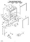 TUB AND FRAME PARTS Diagram and Parts List for KUDS01DLWH6  KitchenAid Dishwasher