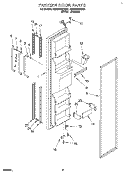 FREEZER DOOR Diagram and Parts List for RS25AWXEN01  Roper Refrigerator