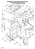 CONTROLS AND REAR PANEL PARTS Diagram and Parts List for LSQ9010LG1  Whirlpool Washer
