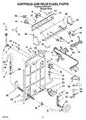 CONTROLS AND REAR PANEL PARTS Diagram and Parts List for RAS8244LQ1  Roper Washer