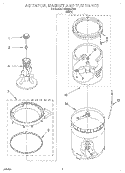 AGITATOR, BASKET AND TUB Diagram and Parts List for LBR4221EW1  Whirlpool Washer