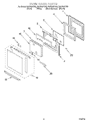 OVEN DOOR Diagram and Parts List for GMC305PDS5  Whirlpool Microwave Oven Combo