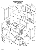 CHASSIS PARTS Diagram and Parts List for VSF303PEKQ4  Whirlpool Range