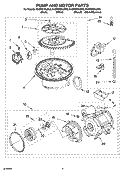 PUMP AND MOTOR PARTS Diagram and Parts List for KUDP01DLBL6  KitchenAid Dishwasher