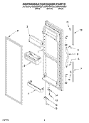 REFRIGERATOR DOOR Diagram and Parts List for GD2NHGXKT01  Whirlpool Refrigerator