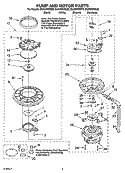 PUMP AND MOTOR PARTS Diagram and Parts List for DU930PWSS0  Whirlpool Dishwasher