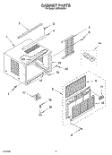 CABINET Diagram and Parts List for ACQ122XK1  Whirlpool Air Conditioner