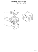 INTERNAL OVEN Diagram and Parts List for RS610PXGV8  Whirlpool Range