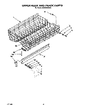 UPPER RACK AND TRACK Diagram and Parts List for KUDI22HWWH1  KitchenAid Dishwasher
