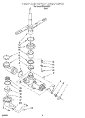 PUMP AND SPRAYARM Diagram and Parts List for RUD1000HB1  Roper Dishwasher