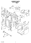 CABINET PARTS Diagram and Parts List for YMED6300TQ0  Maytag Dryer