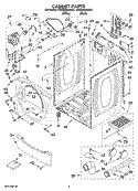 CABINET PARTS Diagram and Parts List for YWED8300SW1  Whirlpool Dryer