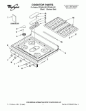 COOKTOP PARTS Diagram and Parts List for GFG464LVB2  Whirlpool Range