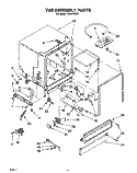 TUB ASSEMBLY Diagram and Parts List for DU8016XX5  Whirlpool Dishwasher