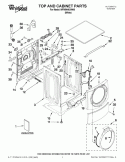 TOP AND CABINET PARTS Diagram and Parts List for WFW9640XW00  Whirlpool Washer