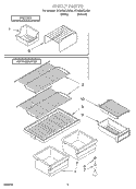 SHELF Diagram and Parts List for ET18BMXJN00  Whirlpool Refrigerator