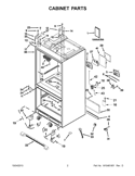 CABINET PARTS Diagram and Parts List for KFIS29BBBL00  KitchenAid Refrigerator