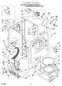CABINET Diagram and Parts List for LGR6644DZ1  Whirlpool Dryer