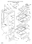 REFRIGERATOR LINER Diagram and Parts List for 3XART721F00  Whirlpool Refrigerator