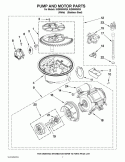 PUMP AND MOTOR PARTS Diagram and Parts List for IUD8000WS5  Whirlpool Dishwasher