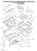 EVAPORATOR, ICE CUTTER GRID AND WATER PARTS Diagram and Parts List for GI15NFRTB0  Whirlpool Ice Maker