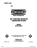 COVER Diagram and Parts List for BEP410WB1  Roper Range