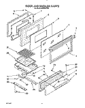 DOOR AND BROILER Diagram and Parts List for FGP355YW0  Roper Range