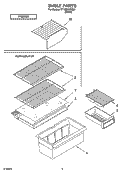 SHELF PARTS, OPTIONAL PARTS Diagram and Parts List for TT18DKXRQ01  Estate Refrigerator