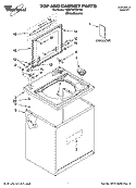 TOP AND CABINET PARTS Diagram and Parts List for 7MWT97750TM0  Whirlpool Washer
