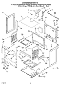 CHASSIS Diagram and Parts List for SF315PEKW0  Whirlpool Range