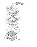 SHELF Diagram and Parts List for RS25AWXAW00  Roper Refrigerator