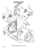 BULKHEAD PARTS Diagram and Parts List for 3DWED4900YW0  Whirlpool Dryer