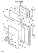 DOOR PARTS Diagram and Parts List for ST18HPXKQ03  Whirlpool Refrigerator