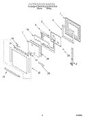 OVEN DOOR Diagram and Parts List for KEBS247DBL9  KitchenAid Wall Oven