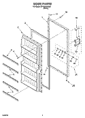 DOOR PARTS Diagram and Parts List for EV150NXMQ02  Whirlpool Freezer