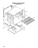 INTERNAL OVEN Diagram and Parts List for FGP345VW2  Roper Range