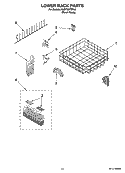 LOWER RACK PARTS Diagram and Parts List for KUDT03FTPA0  KitchenAid Dishwasher