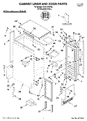 CABINET LINER AND DOOR, LITERATURE Diagram and Parts List for KUIS155HRS3  KitchenAid Ice Maker